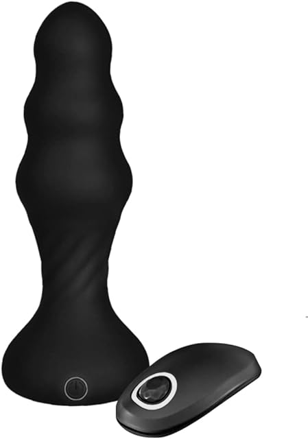 Cob Thrusting Anal VibratorVibrating Butt Plug with 7 Powerful Patterns, Thrusting Sex Toys for Men Black