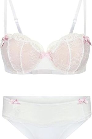 Anabella Balconette Bra - 30A-46DDD Regular & Plus-Size Underwire Bra, 38DD, Anabella Cheeky Panty, Medium in White