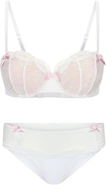Anabella Balconette Bra - 30A-46DDD Regular & Plus-Size Underwire Bra, 40D, Anabella Cheeky Panty, Medium in White