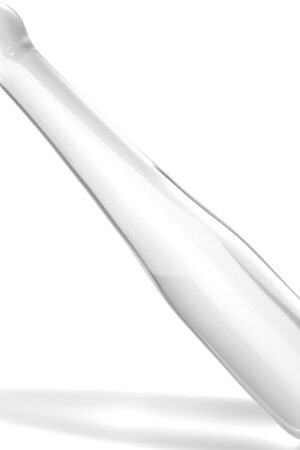 Glass Butt Plug Anal Dildo Pleasure G-spot Wand Baseball Bat Shaped Double Ended Dildo Prostate Massager Fetish Masturbation Sex Toy for Women Men Transparent TJIJP (M)