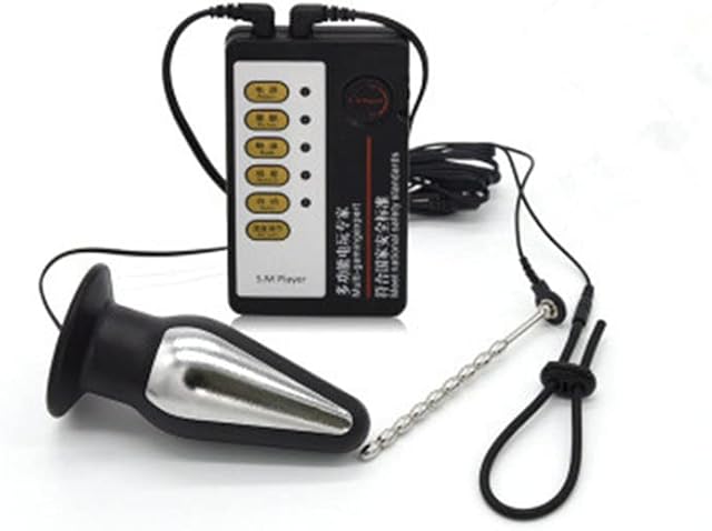 Butt Plugs SM Electric Shock Metal Butt Plug Electro Stimulation Prostate Massage G-spot Trainer Anal Plugs Beginners Starter Set for Women and Men Plugs Anal Expander