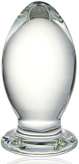 Huge Head Glass Butt Plug, Clear, Extra Large, 2288 Ounce