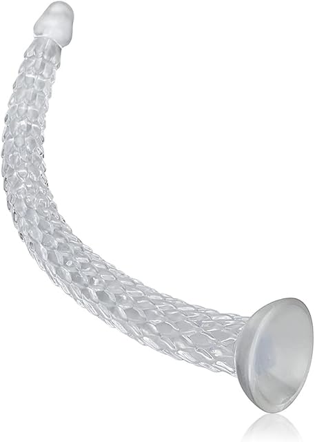 FST Transparent TPE Ultra Long Anal Plug Vaginal G-spot Massager Prostate Stimulation Adult Sex Toy Anus Sex Dilator Butt Plug for Men Women Couple Advanced Player Dildo (16 in) (S)