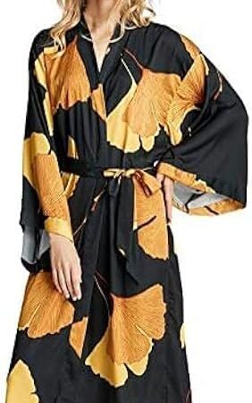 Women Luxury Robes Ice Silky V Neck Nightdress Soft Negligee Satin Pajamas Nightwear Lounge Kimono Nightgowns