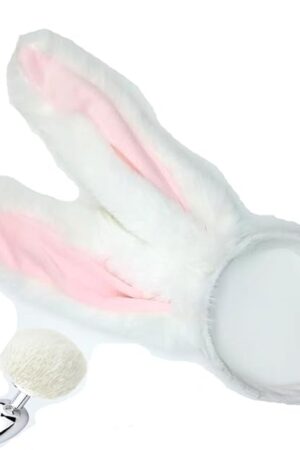 Bunny Ears Headband with Fluffy Tail Anal Plug, Sex Toy for Cosplay Costume Kit
