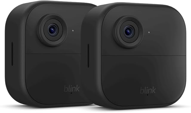 Blink Outdoor 4 (newest model), Wireless smart security camera, two-year battery, 1080p HD day and infrared night live view, two-way talk ? 2 camera system