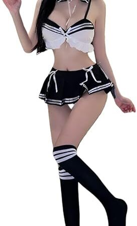 Japanese women's sexy cosplay anime cute mischievous navel exposed top underwear anime clothing pajamas