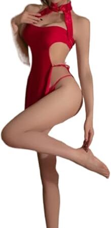 Chinese Lingerie Sexy Cheongsam Retro Stand Collar Buckle Anime Cosplay Traditional Chinese Pajamas