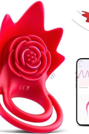 Vibrating Cock Ring Sex Toys for Men - APP Control Silicone Penis Ring with Rose Clitoral Stimulator Adult Male Sex Toy Vibrator, Cafatop Multiple Vibrations Couples Sex Toys Vibrators for Men Couple