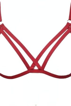 Women Sexy Elastic Harness Lingerie Hollow Out Cupless Cage Bra