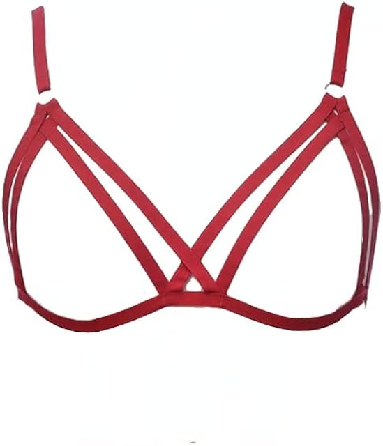 Women Sexy Elastic Harness Lingerie Hollow Out Cupless Cage Bra