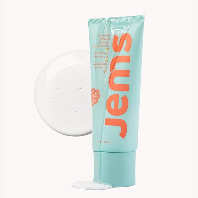 Jems 100% Silicone Lube, Personal Lubricant, Fragrance-Free, Flavorless, No Sticky Mess, Non-Drying, Waterproof - 80ml (27 Fl Oz)