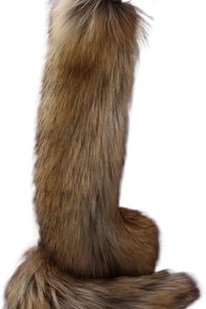 78cm Super Long Fox Tail Anal Plug Faux Fur Tail Metal Butt Plug Cosplay Role Adult Novelty Anal Beads Sex Toys for Women Man(M)