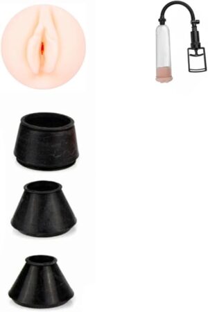 4pcs Male Penis Pump Attachment Simulated Pussy Model Realistic Penis Pump Sleeves for Penis Enlarge Vacuum Cup Accessory, Male Masturbation Fake Vaginal for Cock Pumps Cylindrical Sleeve