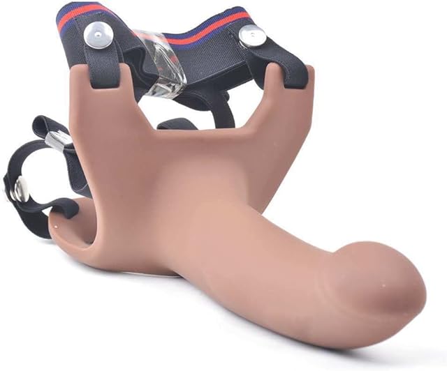 Honeypleasures Hollow Male Brown Dildo 6 3/4 inch Strap On Penis Dildo Bondage BDSM G-Spot for Small Penis Men or ED Problems