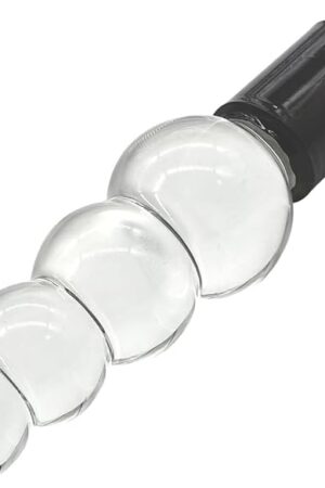 Glass Anal Dildo with 3XLR Adapter for Sex Machine Glass Anal Beads Crystal Butt Plug Anal Toys Pleasure Wand for for Couple Lover(L)