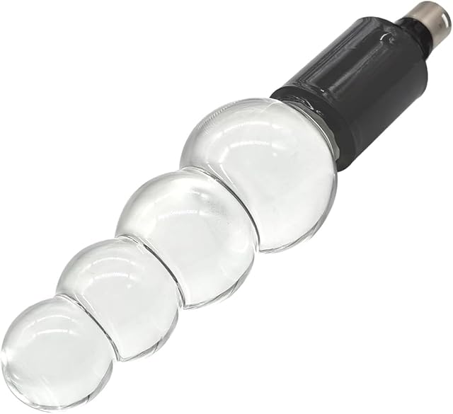 Glass Anal Dildo with 3XLR Adapter for Sex Machine Glass Anal Beads Crystal Butt Plug Anal Toys Pleasure Wand for for Couple Lover(L)