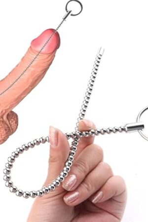 Freely Bendable Stainless Steel Beads Urethral Sounds Plug,Smooth Penis Insert Stimulation Urethral Sounding Toys Catheter Stretching Male Masturbation Rod (Diameters 023 inch)