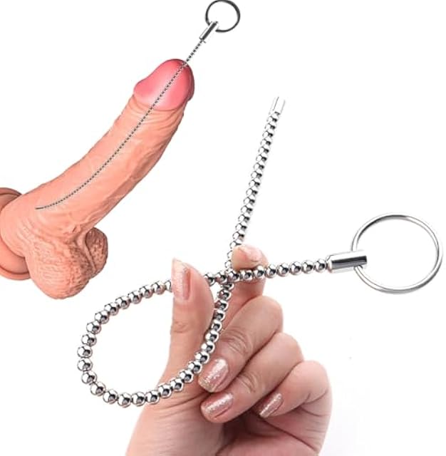 Freely Bendable Stainless Steel Beads Urethral Sounds Plug,Smooth Penis Insert Stimulation Urethral Sounding Toys Catheter Stretching Male Masturbation Rod (Diameters 023 inch)