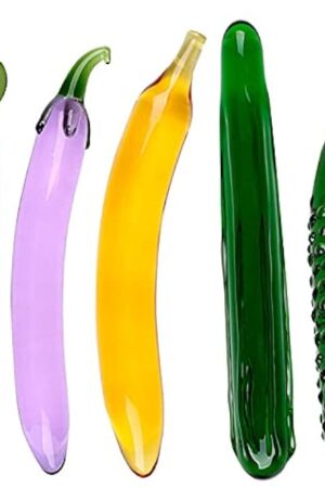 Glass Anal Butt Plug Crystal Butt Plug Fruit Vegetable Training Sets New Top Unique Design Adult Sex toys SM G-spot Pleasure for Male Female Glass Dildo Suitable for beginners and advanced players