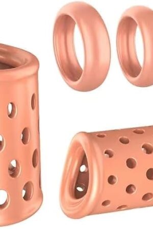 5PCS Girth Sleeve Foreskin Stretcher Silicone pennis sleeve for Men Foreskin Ring Protection Rings Penis Sleeve Delay Lasting Penis Rings, Cook Rings for Men Erection Sex, Flesh