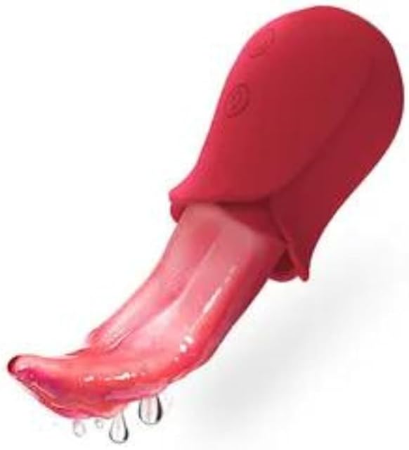 Female Realistic Tongue Licking Rose Vibrators Sex Toys for Adult Women with G spot Clitoris Stimulator Nipple Massager