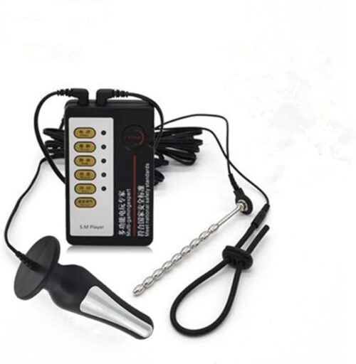 HYCH Electro E-stim Kit-accesorios Massage Therapy Male Sex Toy Anal Plug Urethra Blocked Horse Eye Stick Penis Ring Vestibular Masturbation Tool