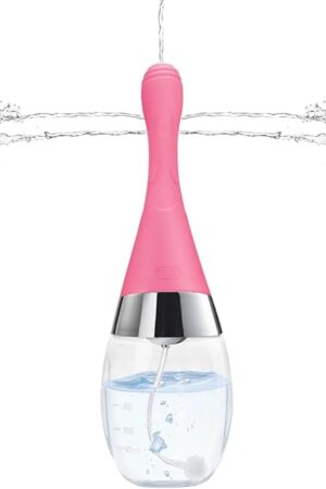 Electric Enema Douche Anti Back-Flow, Silicone Enema Douche Reusable Anal Douche Cleaner for Men Women Enema Bulb with 3 Clean Intensities Butt Anal Travel Bottle Cleaner Kit
