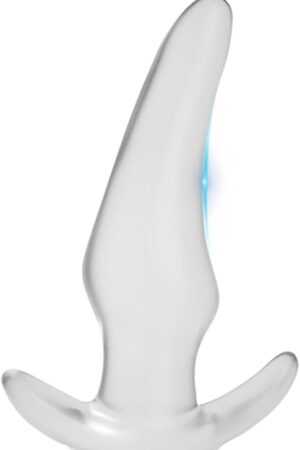 Anal Sex Toy with T-Bar Base PVC Thick Buttplug for Men Prostate Massage Anal Plug Stretcher G-Spot Stimulator for Women Couples Anal Training (L,Transparent)