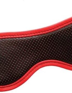 Adam & Eve Scarlet Couture Obey Me Blindfold, Soft Padded Eye Mask with Satin Lining, Dual Elastic Straps for Secure Fit, Vegan Leather with Red Trim, Sensory Deprivation for Bondage and Couples Play