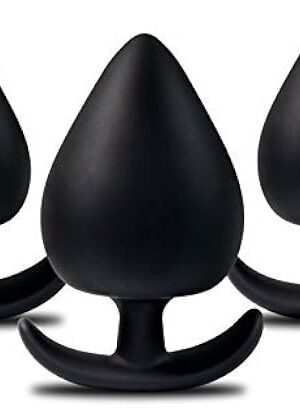 Anal Plug Set for Beginners Experienced Anal Sex,3 Sizes Smooth Silicone Butt Plugs Training Sex Toys Kit (Three-Piece Suit)