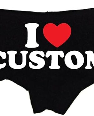 I Love Custom Panties for Women  Personalized Cotton Booty Shorts, Flirty Low-Rise Lingerie Gift for Wife