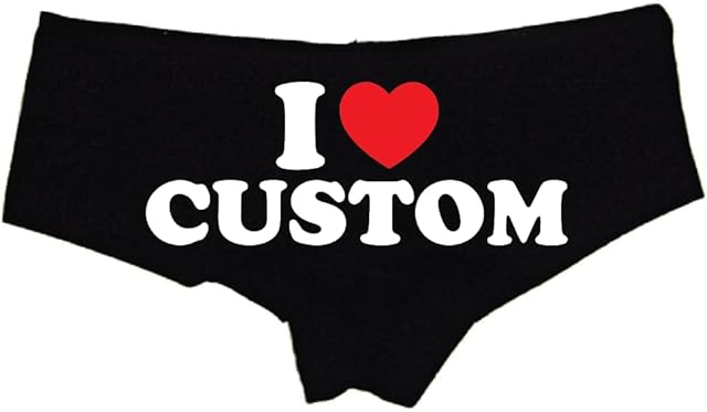 I Love Custom Panties for Women Personalized Cotton Booty Shorts, Flirty Low-Rise Lingerie Gift for Wife