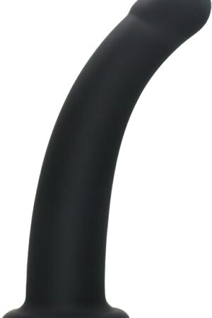 Adult Black Dildo Silicone Anal Butt Plugs with Suction Cup Soft Couples Sex Toys (L)