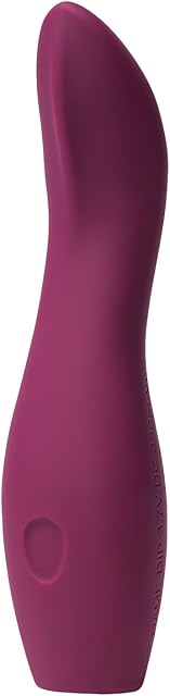 Dame Products Dip 20 Massager - USB-C Rechargeable - Body-Safe Silicone, Low-Battery Indicator, Portable, and Waterproof - Perfect Grip with Angled Ridged Design - Easy to Use - Plum Color