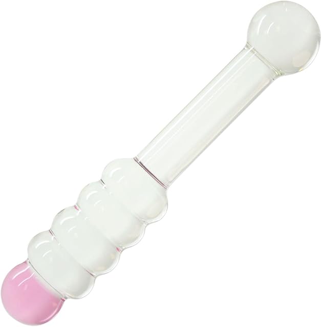 Glass Honey Stick Beaded Dildo