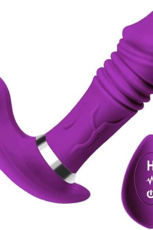 Wearable G-Spot Clit Vibrator with 7 Modes & Heating Function Anal Plug Vibrator Telescopic Thrusting Prostate Massager Dildo Rechargeable Adult Sex Toys