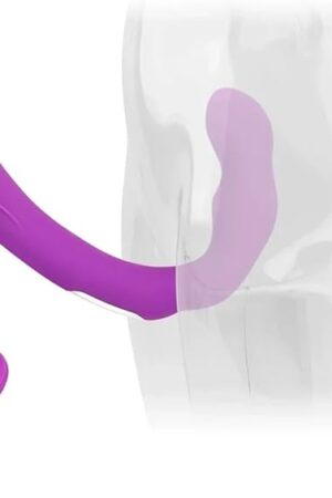 Lesbian Strapless Strap On Double Dildo Vibrator, Double Sided Dildo Ended Dildo G-Spot with 10 Modes & Remote Control, Realistic Pegging Dildo, Anal Sex Toys for Women Strapless Dildo Lesbian