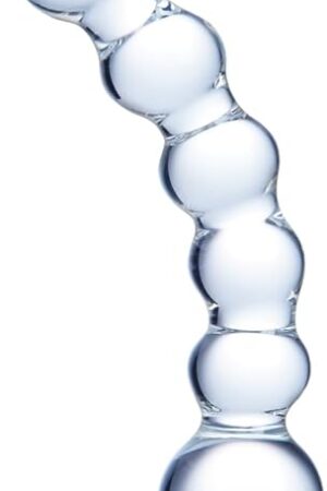 Glass Anal Beads Dildo, 79 Inch Big Anal Plug, Clear Glass G-Spot Stick Butt Plug Anal Beads, Temperature Play and Sensual Massage, Adult Sex Toy,Conical Tip Prostate Massager for Men and Women