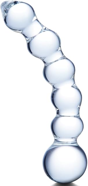 Glass Anal Beads Dildo, 79 Inch Big Anal Plug, Clear Glass G-Spot Stick Butt Plug Anal Beads, Temperature Play and Sensual Massage, Adult Sex Toy,Conical Tip Prostate Massager for Men and Women