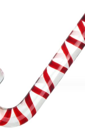 Glass Sex Toy Wand Double-Ended Butt Plug Anal Beads G-spot Stimulation to Dildo Christmas Gift Candy Cane Unisex Anal Butt Plug for Men Women (17.5cm, Candy A)