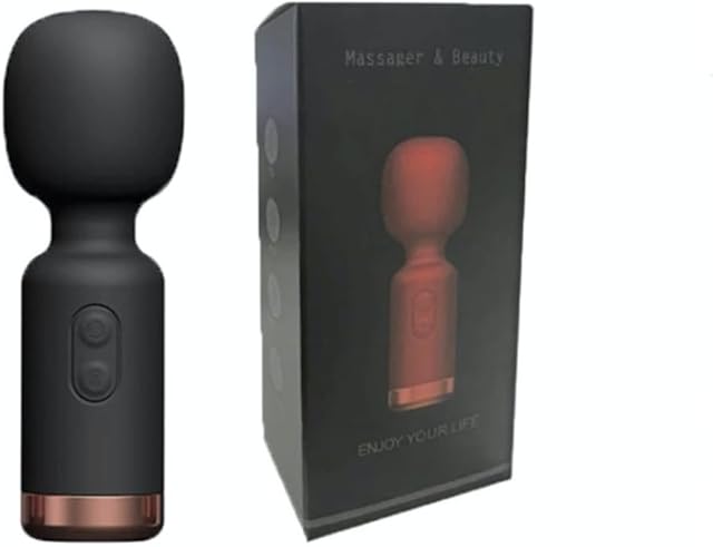 Flooseca Super Mini,Powerful AV Vibrator,Portable G Spot Clit Stimulator Vibrators, Wand Massager Sexy Toys for Adults with 10 Vibration Modes(Black)