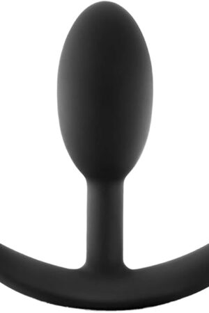 Blush Anal Adventure Platinum 3.5" Vibra Small Silicone Butt Plug, 1" Wide - Quite Vibration, Beginners Ultrasilk Anal Plug - Velvety Luxurious Anal Play Adult Sex Toy for Women, Men & Couples-(Black)