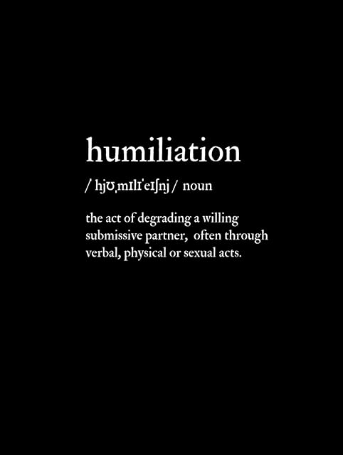 HUMILIATION Journal, Gift For Dom, Submissive, Kink, Fetish, Blank Lined Notebook | Black