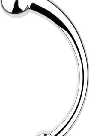 Honeypleasures Wand Double Ended Metal Dildo, 6.1/8 inch for Vaginal G-Spot Squirting or Anal Stimulation, Prostate Massager (Silver)