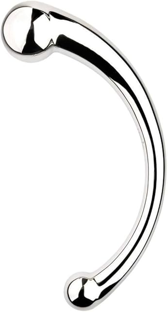 Honeypleasures Wand Double Ended Metal Dildo, 6.1/8 inch for Vaginal G-Spot Squirting or Anal Stimulation, Prostate Massager (Silver)