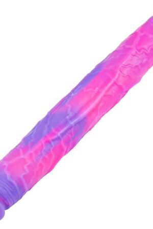 108" *14" Liquid Silicone Fantasy Monster Double Ended Dildo, 11" Long Large Double Sided Head Anal Dildo G-Spot Stimulator, Colorful Pink Purple Animal Dildos Shower Sex Toy for Women Lesbian Gay