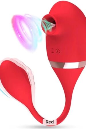 2in1 clit Sucker Vibrator G-spot Massager (Red)
