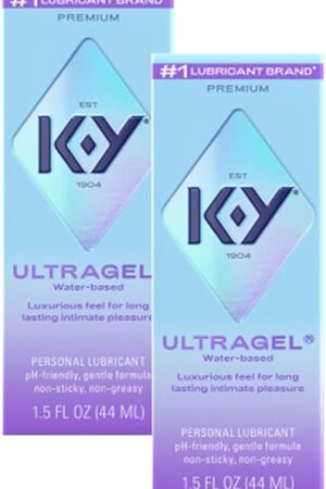 K-Y Ultragel Premium Water-Based Body Friendly Formula 15 Fl Oz Personal Lubricant for Wetter Sex for Men, Women and Couples & Safe to Use with Latex Condoms (2 Pack)