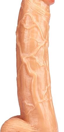 12 Inch Realistic Dildo Body-Safe Material Lifelike Huge Penis with Strong Suction Cup for Hands-Free Play, Huge Thick Anal Penis Flexible Cock Adult Sex Toys for Women & Men (Flesh)